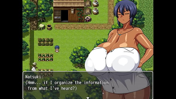 Tanned Girl Natsuki [ HENTAI Game ] Ep.12 he is masturbating his huge BBC outside !