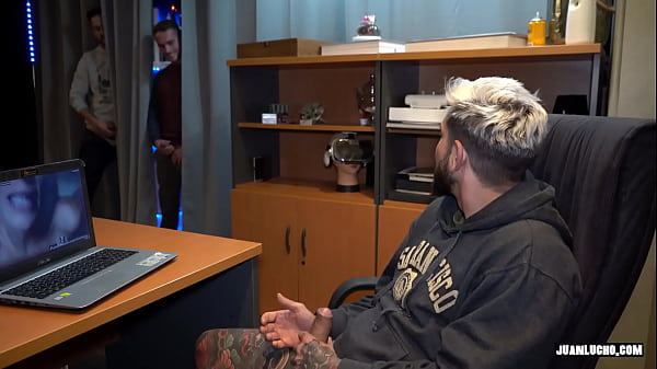 Boss Got Caught Masturbating And Voyeur Co-Workers Joined Him