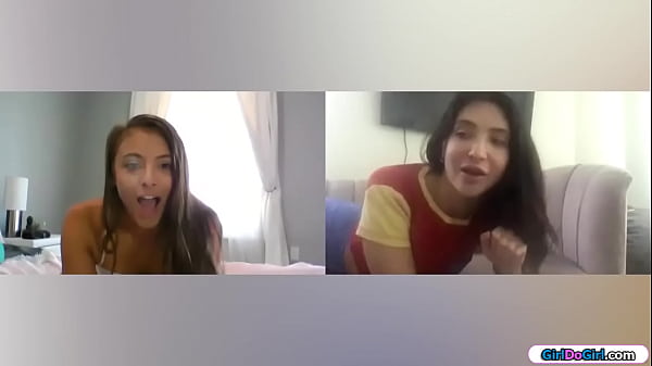 Coed gfs decide to use their toys during a videocall.The busty babe anal plugs her ass while the small tits brunette sets her ass on a toy 