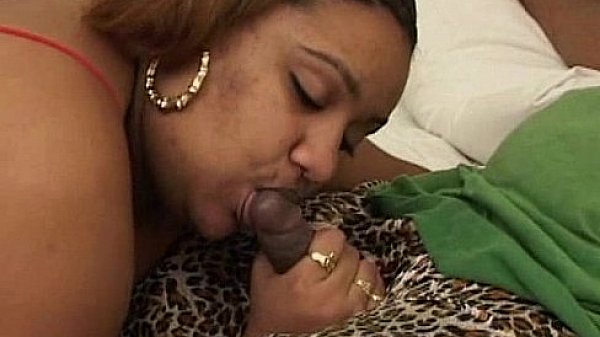 Nasty big fat girl sucks ebony cock