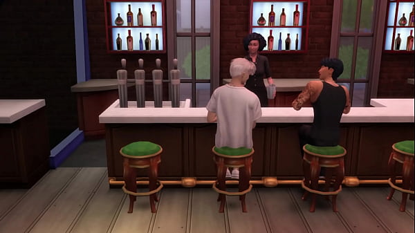 Sims 4 mafia boss stuffed with cum in a bar toilet