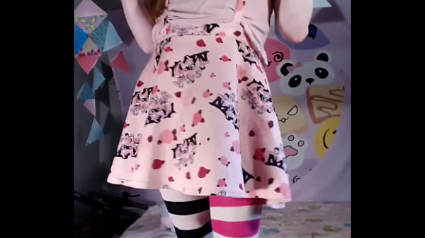 "Stiff" skirt femboy tease Woah this girl cock is kinda hard and sexy!