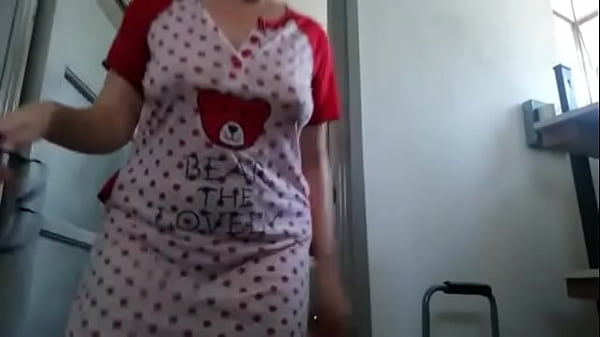 Spy on your m. in the bathroom as she strips naked and washes herself in the shower ding nothing