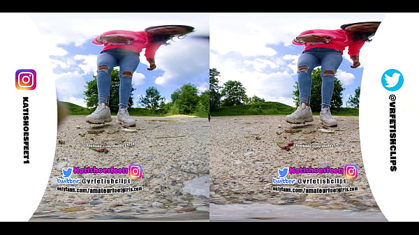 [VR180 - 3D] Here is a great video of how a girl crushes different food bears She starts with her dirty fila sneaker and shows you her dirty shoe soles