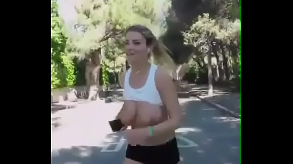Jogging bouncing tits
