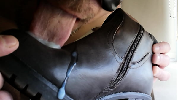 Eat my own cum off mistresses boot after jerk off on it