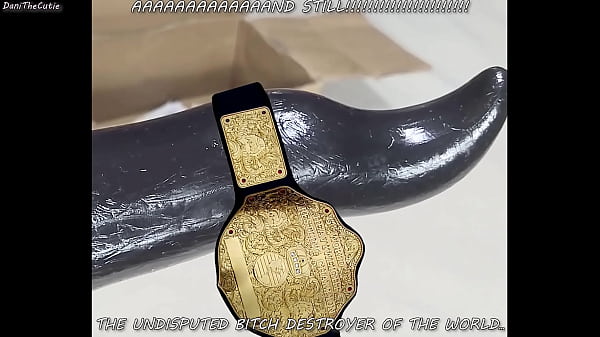 Cute tranny DaniTheCutie tries getting fucked by a weird looking anal beads dildo hybrid 