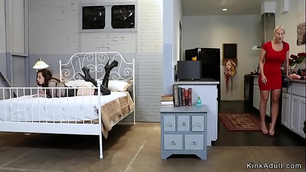 Brunette teen Casey Calvert with monster strap on cock anal fucked huge tits step mom  