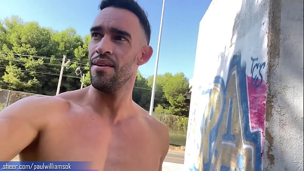 Sexy guy Nude on the street