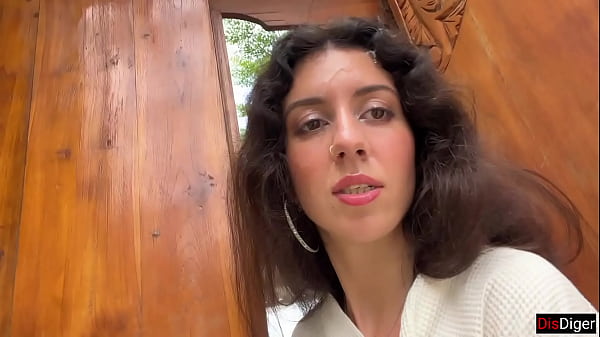 Housewife paid repairman with her pussy and went for a walk with his cum on her face in the streets - Cumwalk