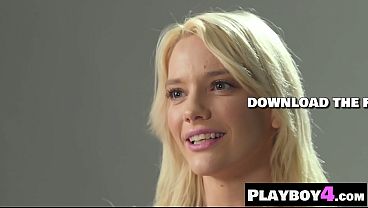 Sexy big boobs blonde Kenna James exposed her sexy body and masturbated for Playboy and horny pornstar enjoyed it