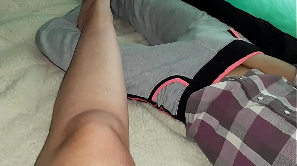 Lesbians caress their pussies in a tent and cum loudly  