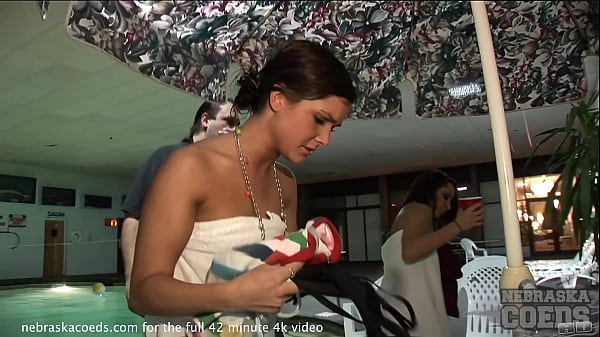 hotel swimming during snow storm with sexy coeds  