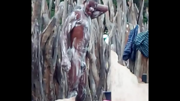 Have a shower in the camping and masturbate