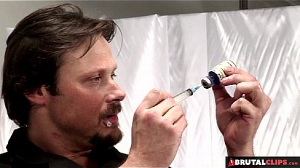 - Captive slut has to drain many cocks