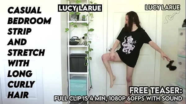 &ldquo;Casual Bedroom Strip and Stretch with Long Curly Hair&rdquo;