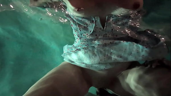 masturbating girl gets missionary sex in the outdoor pool