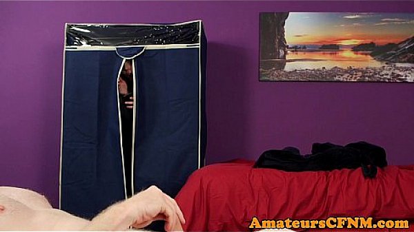 CFNM voyeur babe facialized after wanking