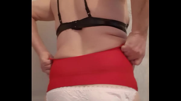 Stockings and mini skirt