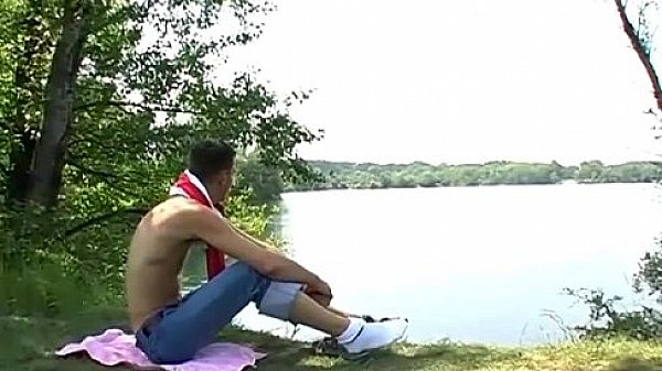 Young gay models outdoors