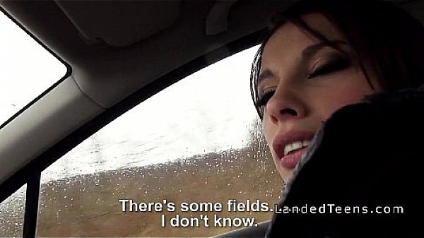 Busty French teen banged in car