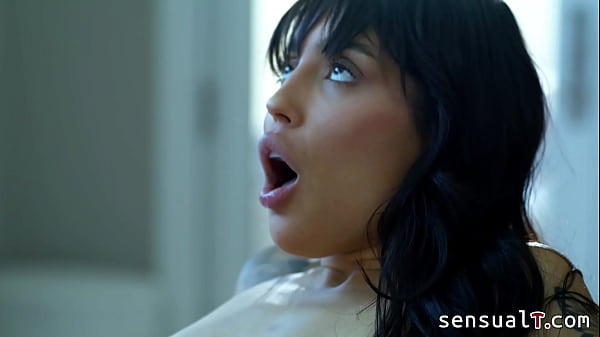 Teen black haired hottie suck her ts friend and loves getting doggy style fucked by her 