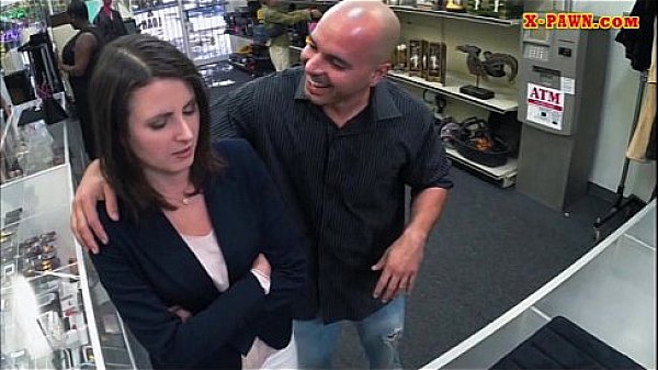 Customers wife fucked with horny pawn man in the backroom