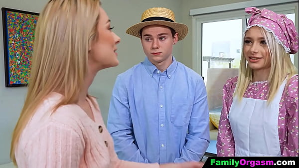 Cute Stepsister Scissoring before her Amish Marriage