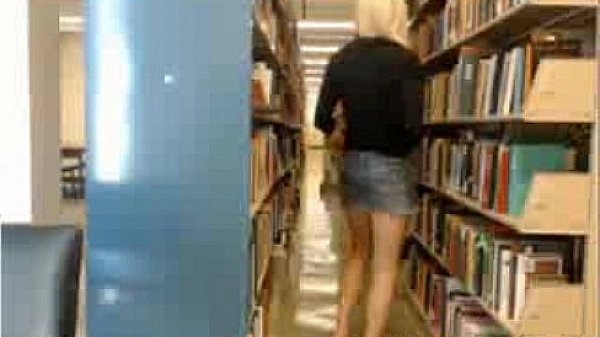 My super cute and pretty Asian Library Cam Girl gets Caught  