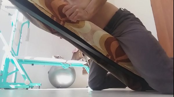 The naked man is playing with his cock 