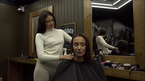 Exotic hairdresser tempted into kinky threeway with couple