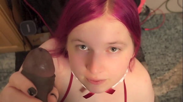 BBW Tranny Sucks BBC and Gets Facial POV 