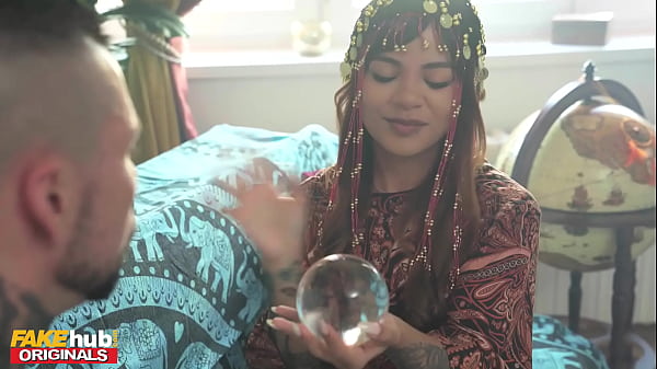 Fakehub - Petite free spirit pixie gets close up to some crystal balls