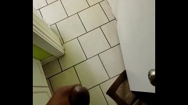 Stroking black cock in public laudry