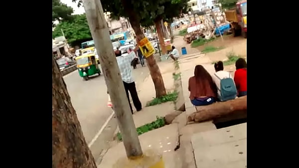 Sexy Girl showing blue panty in public