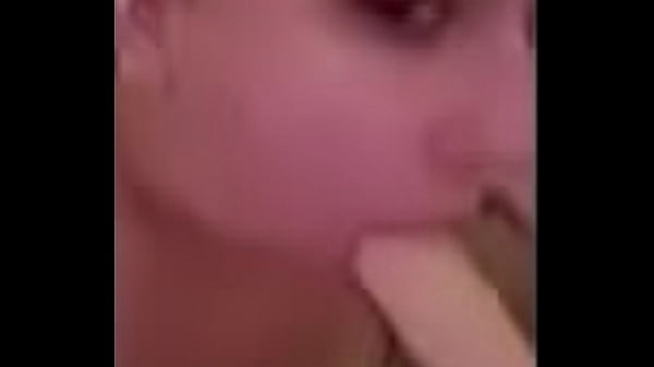 loves sucking big dildo  