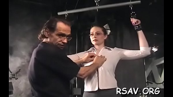 Thonged bawdy cleft gets pinched