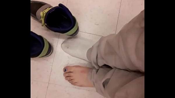 Showing my feet at work  