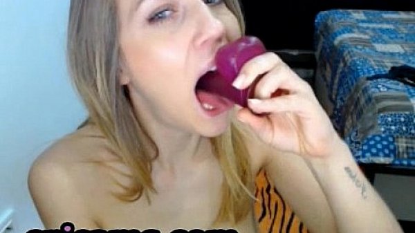 Blonde teen shows her deepthroating skills!