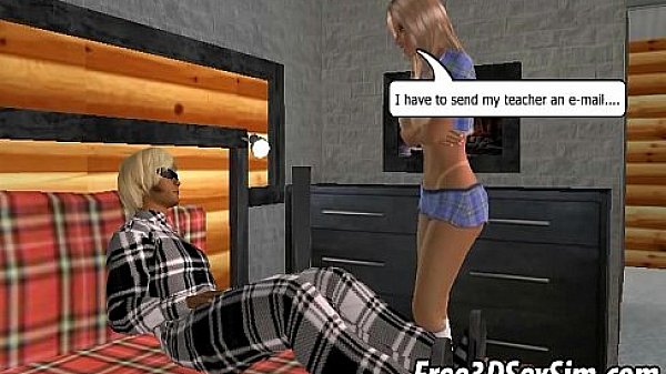 Yummy 3D cartoon blonde babe sucking on a cock