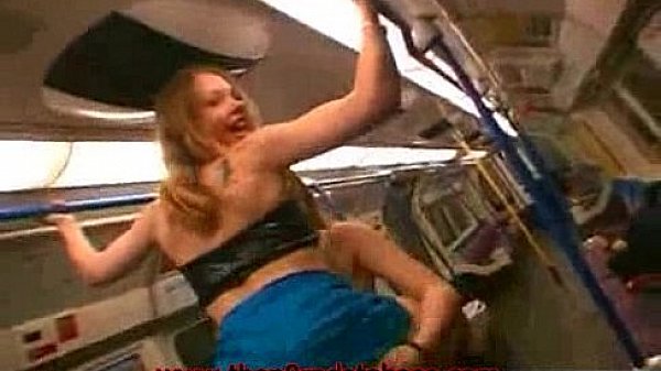 Girl flashes in a public subway