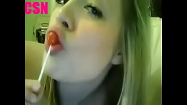 Blonde sucking lollipop  
