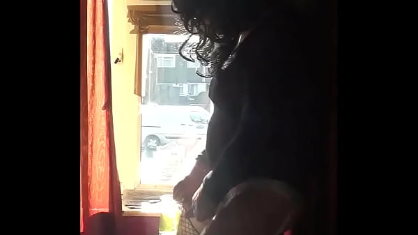 taking a risk by the window  