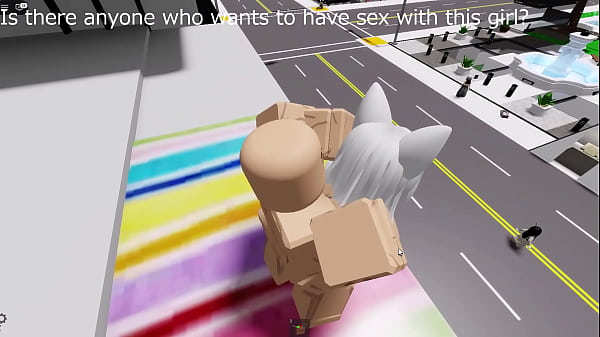 Public sex with a shy girl at a high place in Brookhaven on Roblox