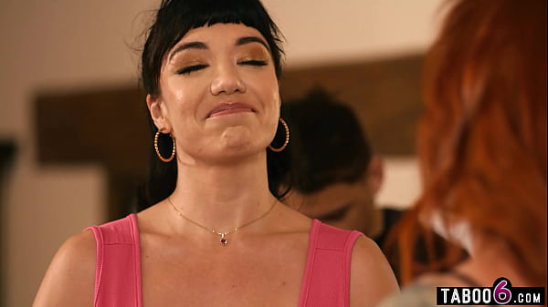 Single latina MILF with huge boobs goes to a wedding to fuck a stepson  