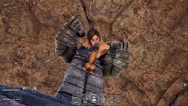 Lara Croft's deep throat came in handy to activate an ancient statue. 3D Hentai  