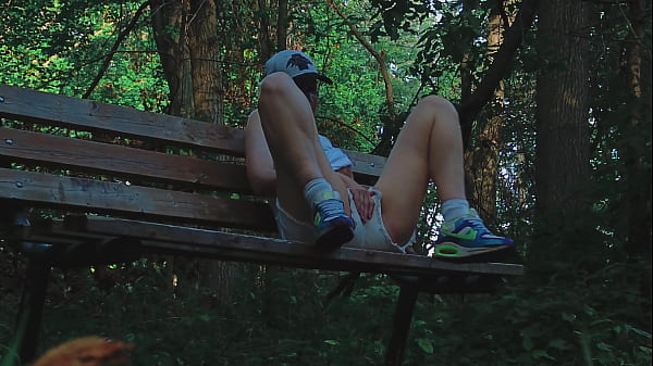 Wow! Girl masturbates in the forest  