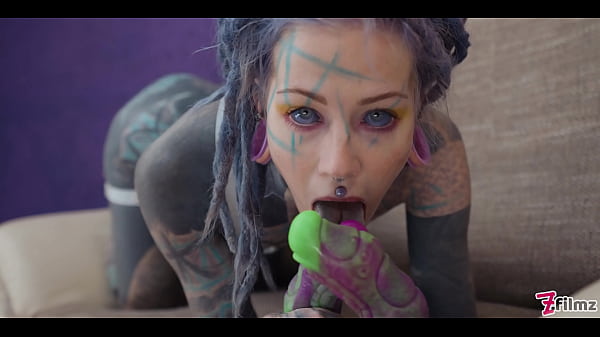 Double ANAL penetration for heavily tattooed Anuskatzz - sloppy bj, ATM and big anal gapes