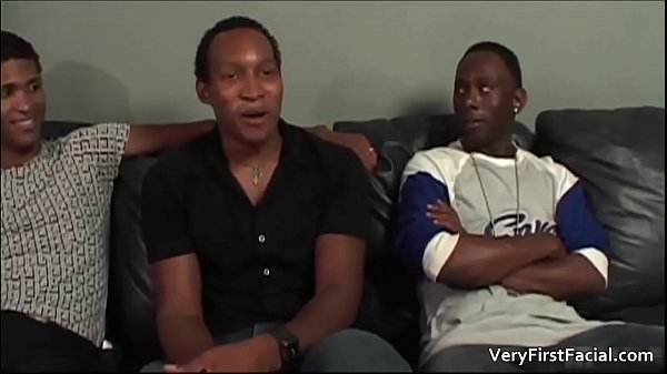 Good looking ebony homo David takes two gays 