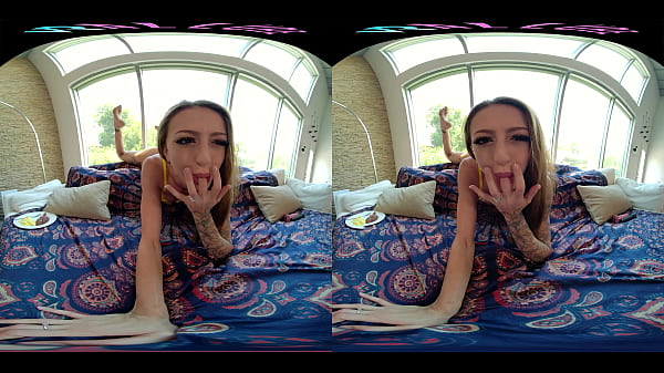 Tiny blonde plays with her toys and squirts in virtual reality 